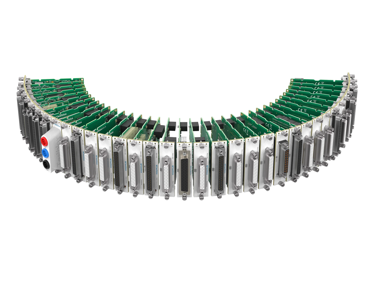 Testblox instrumentation modules with front panels.