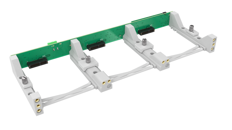 TB82-003 – module guides mounted with horizontal backplane (not included), front view