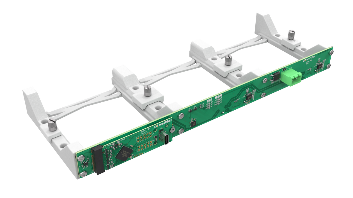 TB82-003 – module guides mounted with horizontal backplane (not included), rear view